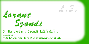 lorant szondi business card